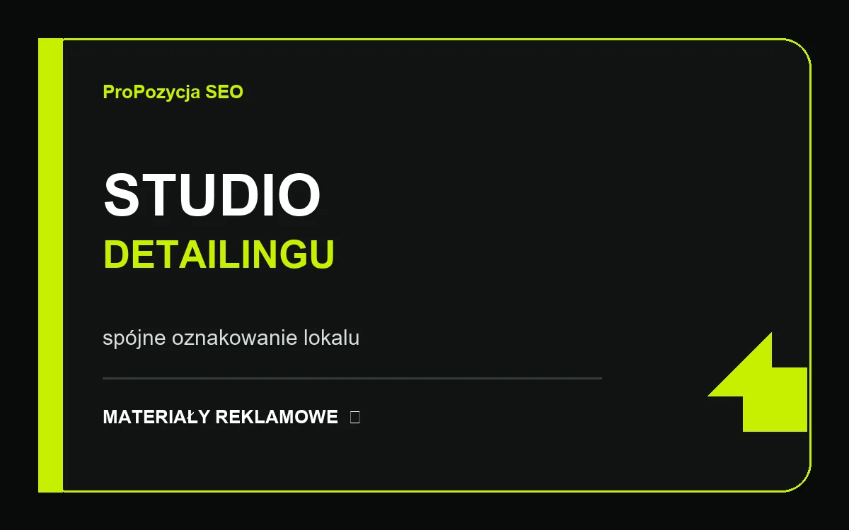 Oznakowanie studia detailingu – spójna reklama lokalu usługowego
